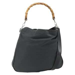 Gucci Bamboo Nylon Shoulder Bag 001 Gray